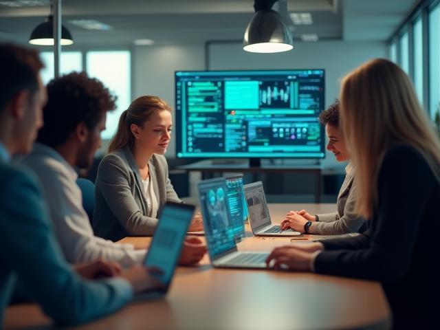Gulf Connect Solutions team collaborating in a modern office environment